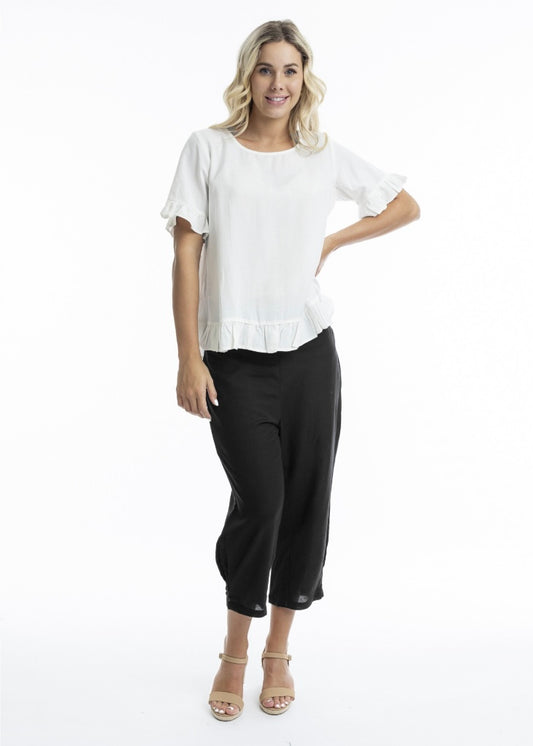 Essentials Linen Pants Black