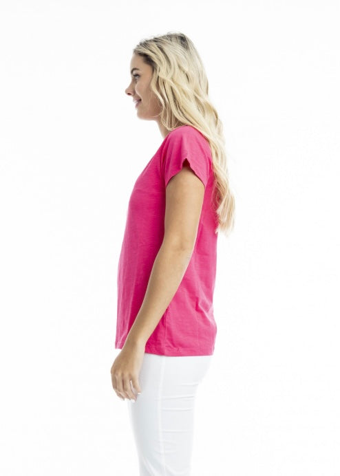 Essentials V Tee Hot Pink