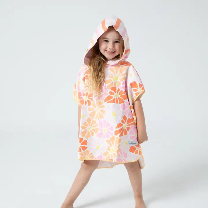 Kids Hooded Poncho Sunshine Flora